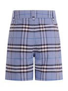 Shorts per bambino Burberry Kids blu fiordilaiso a quadri - Rubino Kids