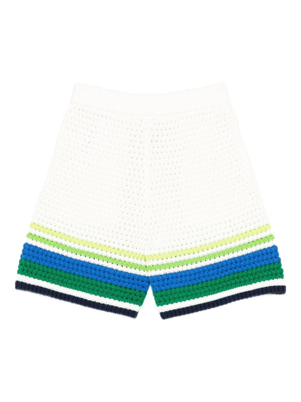 Shorts per bambino Casablanca Kids bianco con dettagli a strisce - Rubino Kids