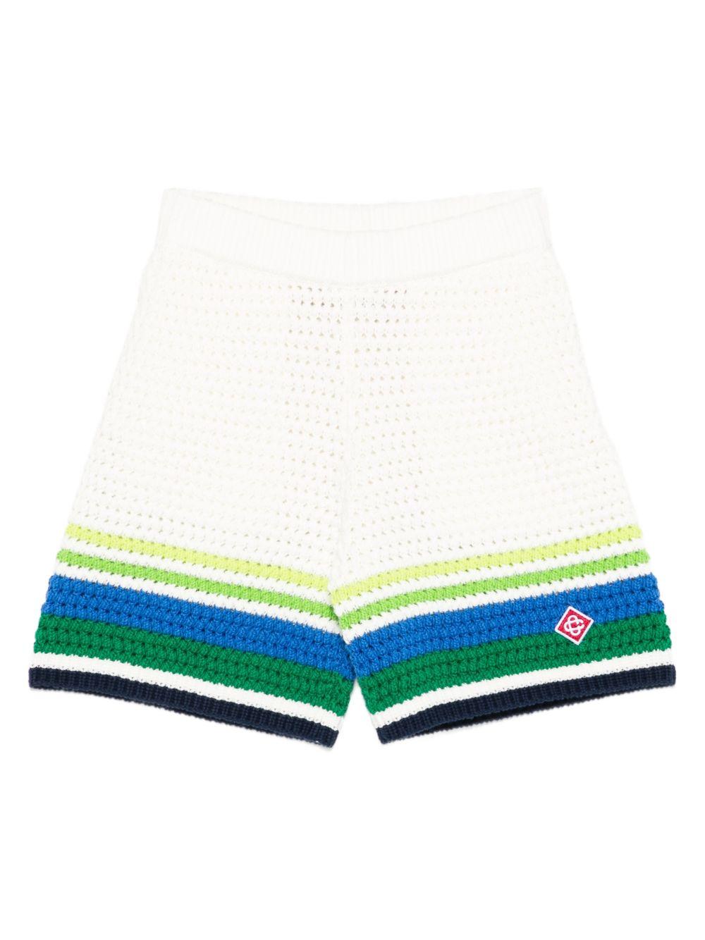 Shorts per bambino Casablanca Kids bianco con dettagli a strisce - Rubino Kids