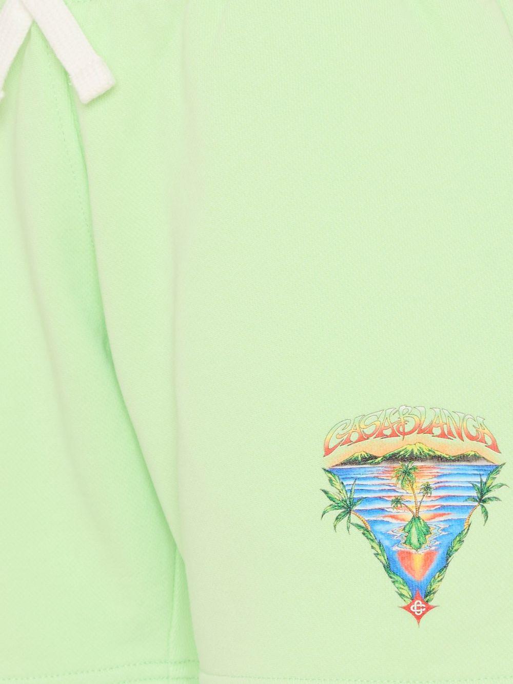 Shorts per bambino Casablanca Kids verde con stampa logo - Rubino Kids