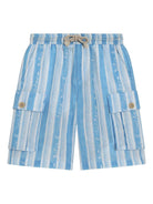 Shorts per bambino Dolce & Gabbana Kids azzurro con design a righe - Rubino Kids