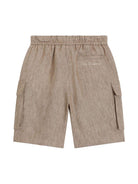 Shorts per bambino Dolce & Gabbana Kids beige con vita elasticizzata - Rubino Kids