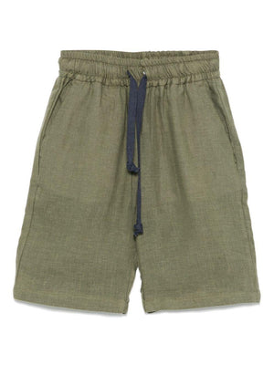Shorts per bambino Drumohr Kids verde in lino