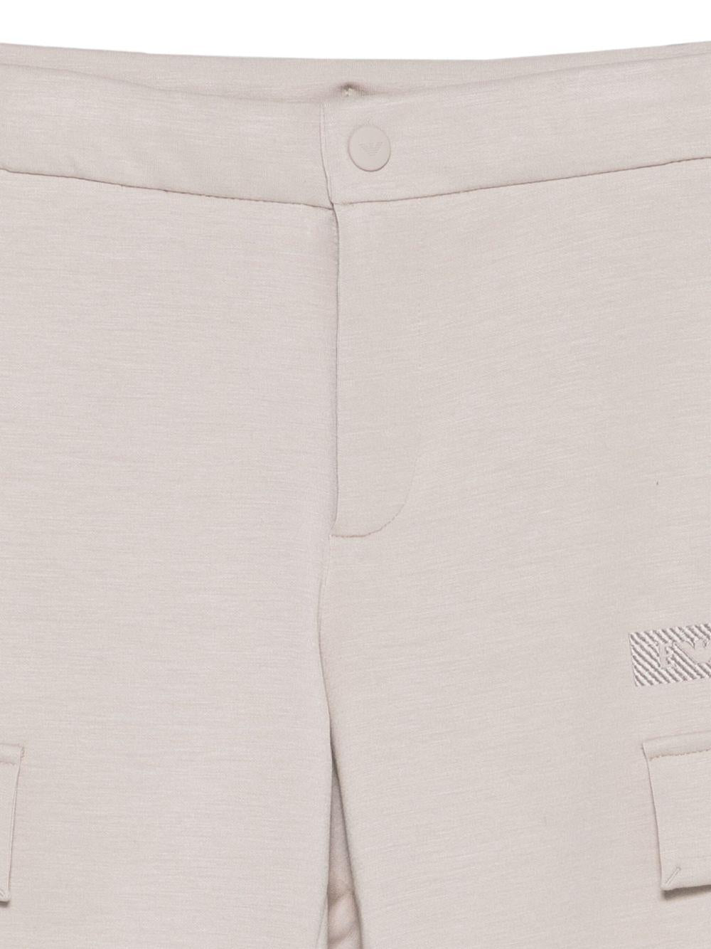 Shorts per bambino Emporio Armani Kids beige con tasche cargo - Rubino Kids