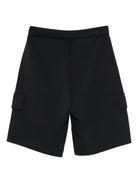 Shorts per bambino Emporio Armani Kids nero con toppa con logo - Rubino Kids