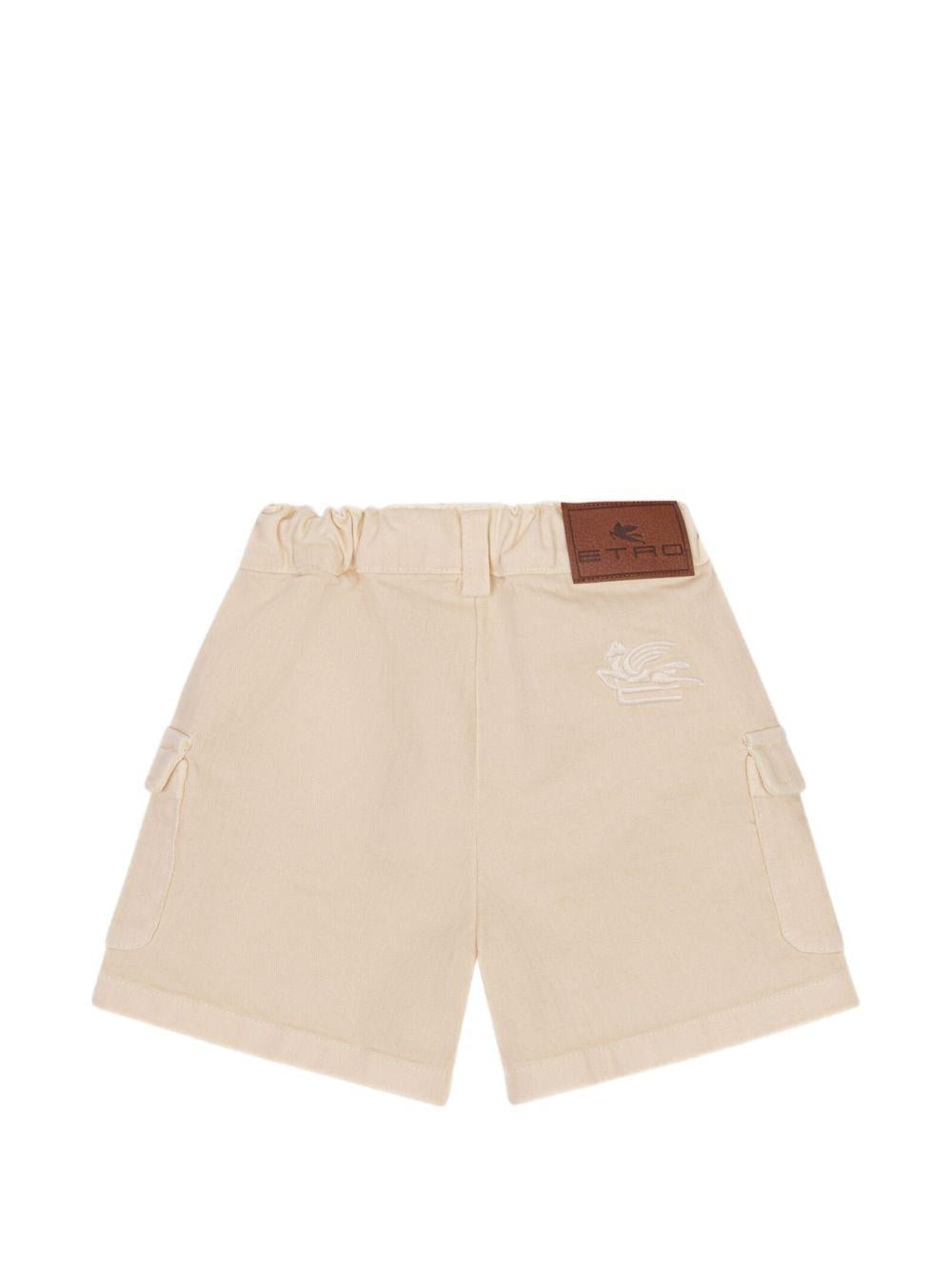 Shorts per bambino Etro Kids beige con tasche cargo - Rubino Kids