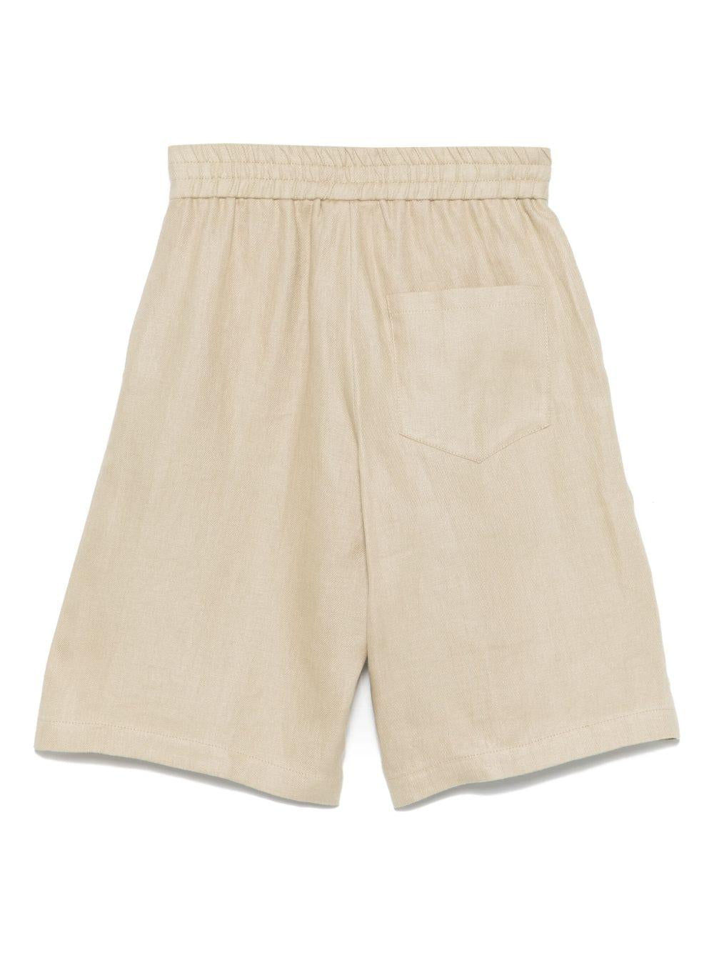 Shorts per bambino Fendi Kids beige con ricamo - Rubino Kids