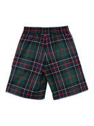 Shorts per bambino Fendi Kids verde con motivo a quadri - Rubino Kids