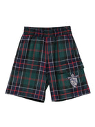 Shorts per bambino Fendi Kids verde con motivo a quadri - Rubino Kids