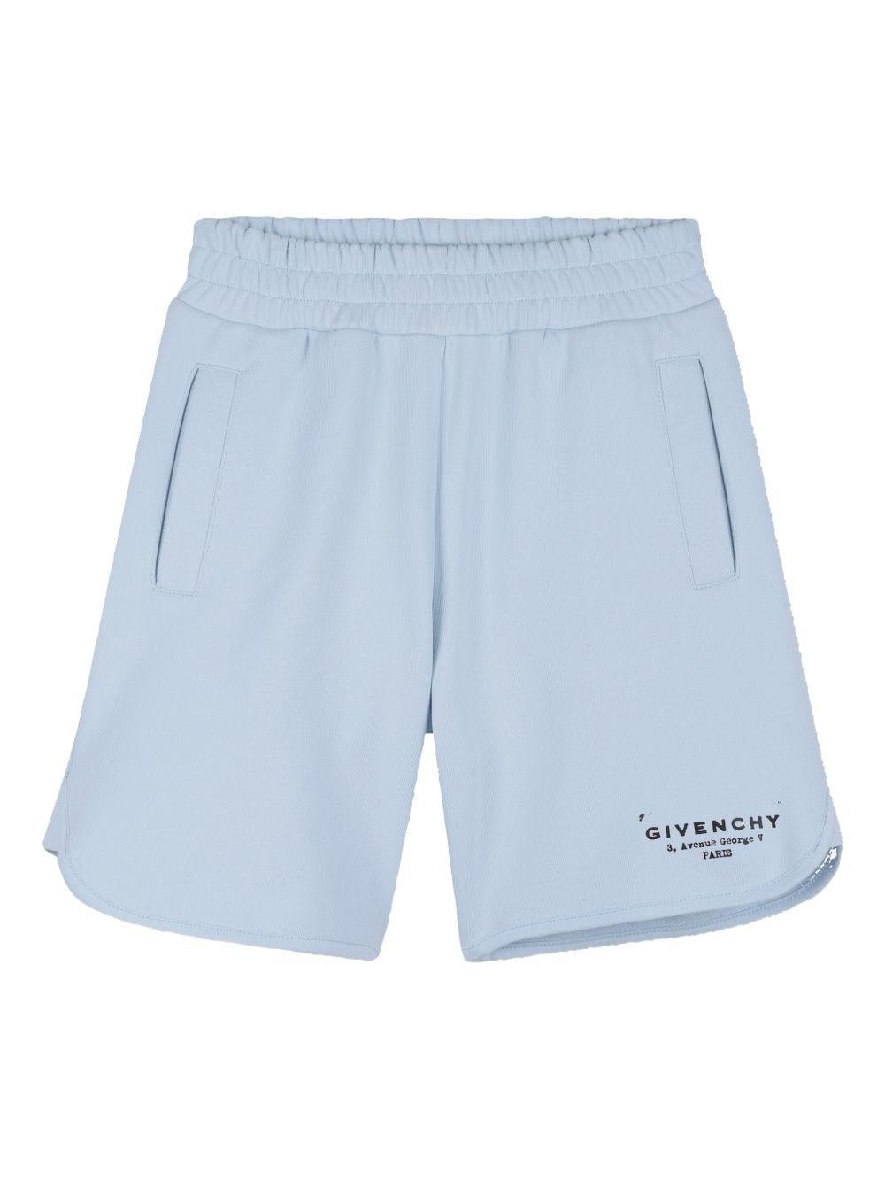 Shorts per bambino Givenchy Kids azzurro con tasca posteriore applicata - Rubino Kids