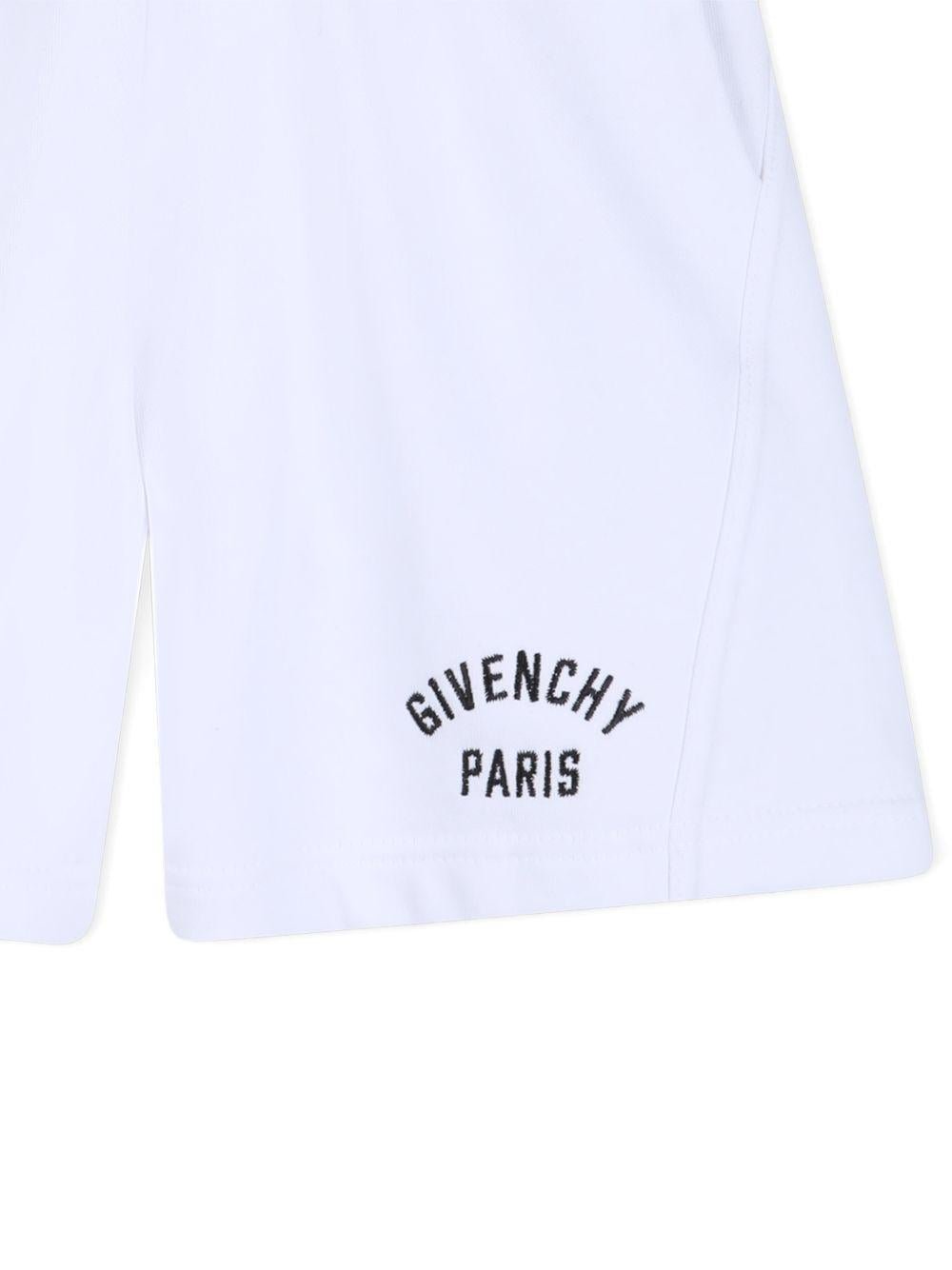 Shorts per bambino Givenchy Kids bianco con tasca posteriore applicata - Rubino Kids