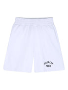 Shorts per bambino Givenchy Kids bianco con tasca posteriore applicata - Rubino Kids