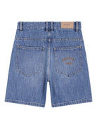 Shorts per bambino Givenchy Kids denim con cuciture tono su tono - Rubino Kids