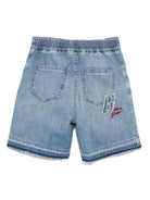 Shorts per bambino Golden Goose Kids in denim con ricamo - Rubino Kids