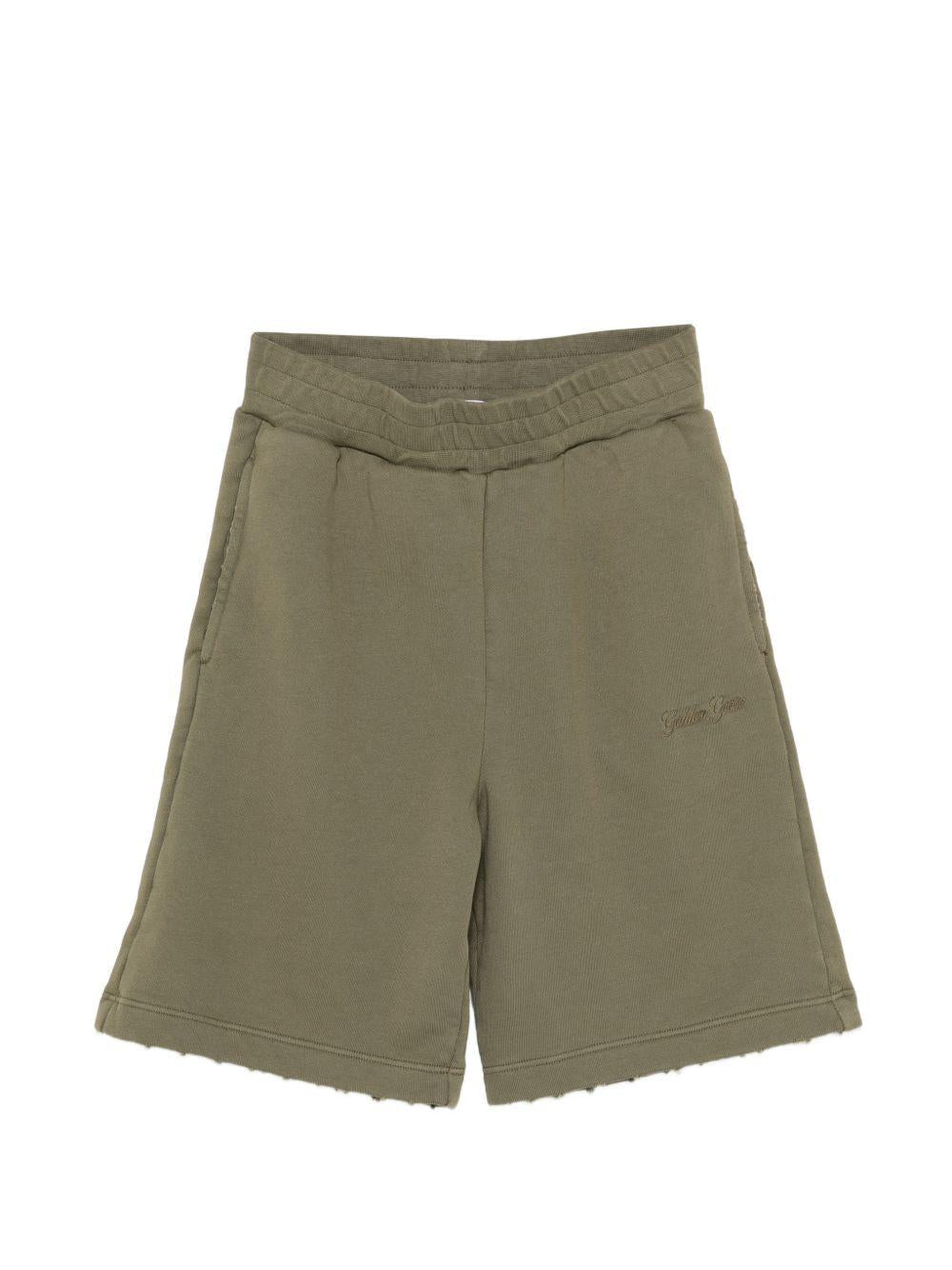 Shorts per bambino Golden Goose Kids verde con vita elasticizzata - Rubino Kids