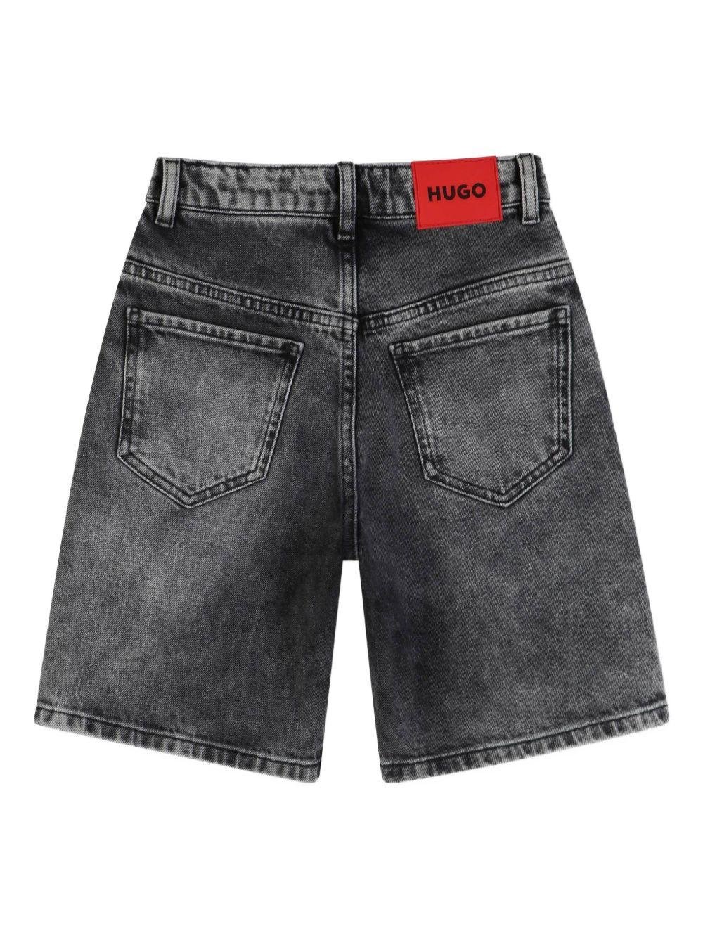 Shorts per bambino Hugo Kids grigio con effetto schiarito - Rubino Kids