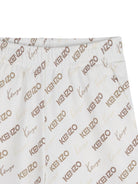 Shorts per bambino Kenzo Kids bianco con logo all - over - Rubino Kids