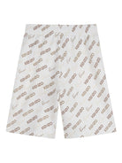 Shorts per bambino Kenzo Kids bianco con logo all - over - Rubino Kids
