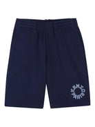Shorts per bambino Kenzo Kids blu con stampa logo - Rubino Kids