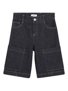 Shorts per bambino Lanvin Enfant blu con dettaglio logo - Rubino Kids