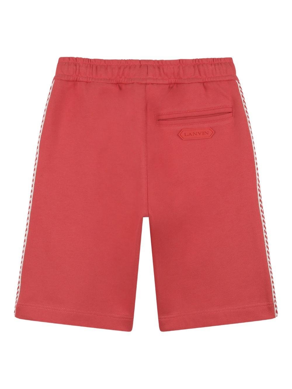 Shorts per bambino Lanvin Enfant rosso con coulisse e logo - Rubino Kids