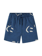 Shorts per bambino Molo Amil blu con stampa smiley all - over - Rubino Kids