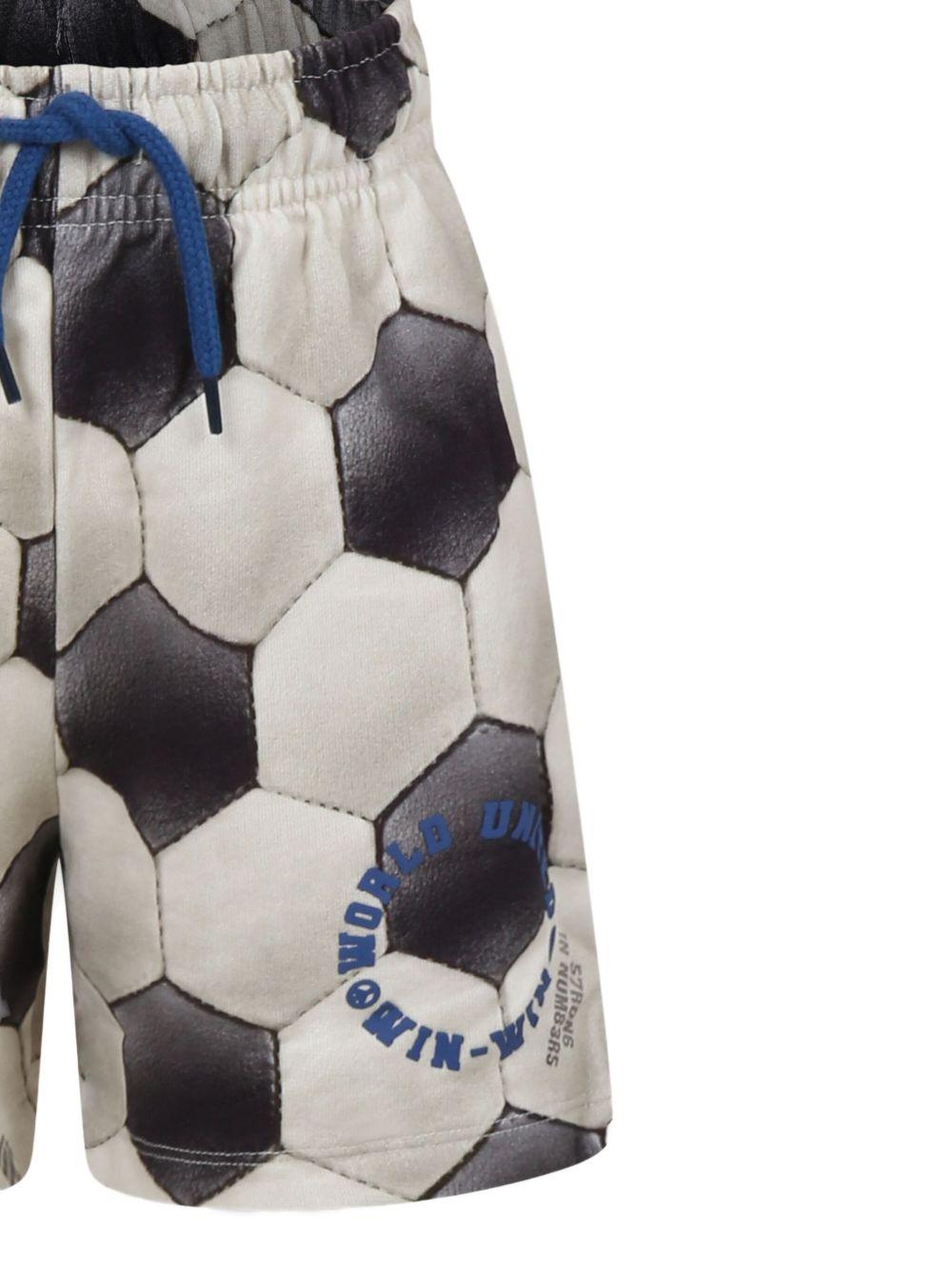 Shorts per bambino Molo beige con motivo football - Rubino Kids