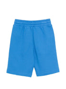 Shorts per bambino Moschino Kids azzurri con logo sul davanti - Rubino Kids