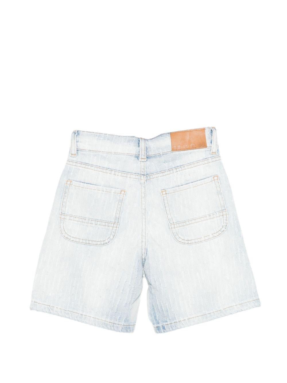 Shorts per bambino MSGM Kids in denim con design cinque tasche - Rubino Kids