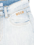 Shorts per bambino MSGM Kids in denim con design cinque tasche - Rubino Kids