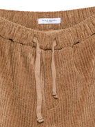 Shorts per bambino Paolo Pecora Kids marrone a coste con coulisse - Rubino Kids