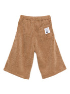 Shorts per bambino Paolo Pecora Kids marrone a coste con coulisse - Rubino Kids