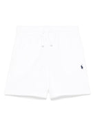 Shorts per bambino Polo Ralph Lauren Kids bianchi con motivo Polo Pony - Rubino Kids