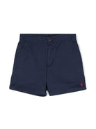 Shorts per bambino Polo Ralph Lauren Kids blu con caratteristico motivo Polo Pony - Rubino Kids
