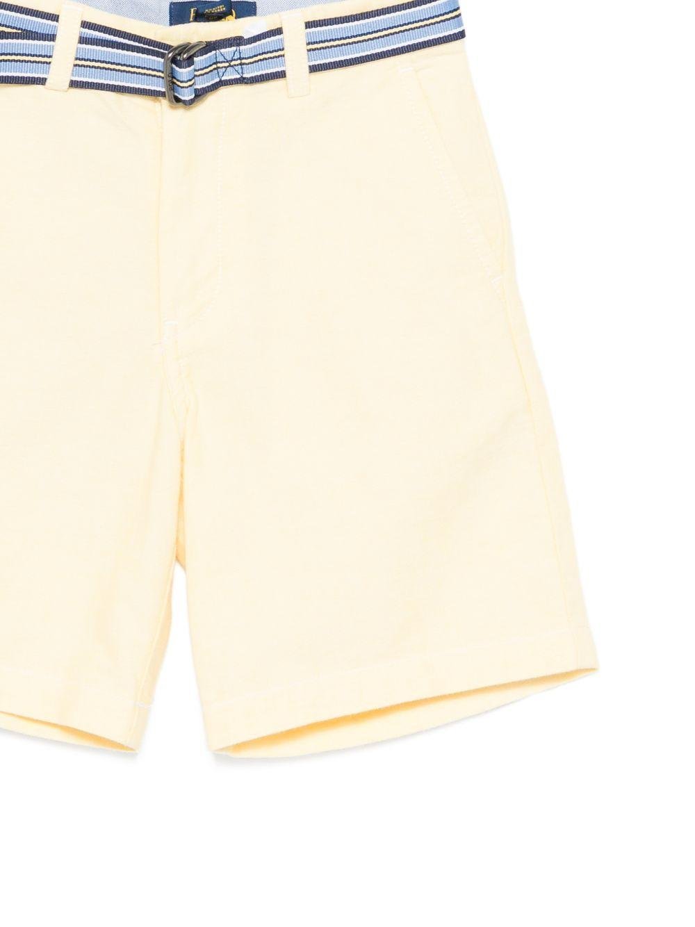 Shorts per bambino Polo Ralph Lauren Kids giallo con cintura a righe - Rubino Kids
