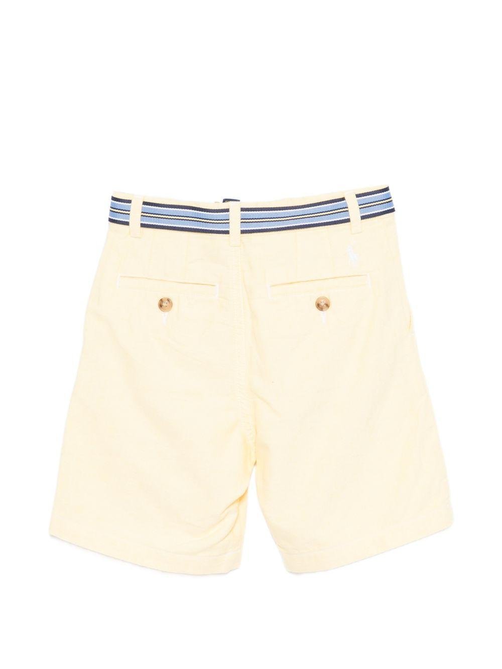 Shorts per bambino Polo Ralph Lauren Kids giallo con cintura a righe - Rubino Kids