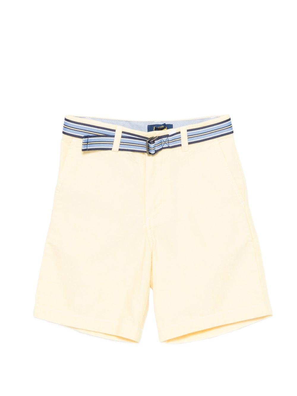 Shorts per bambino Polo Ralph Lauren Kids giallo con cintura a righe - Rubino Kids