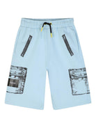 Shorts per bambino The Marc Jacobs azzurro con stampa grafica - Rubino Kids