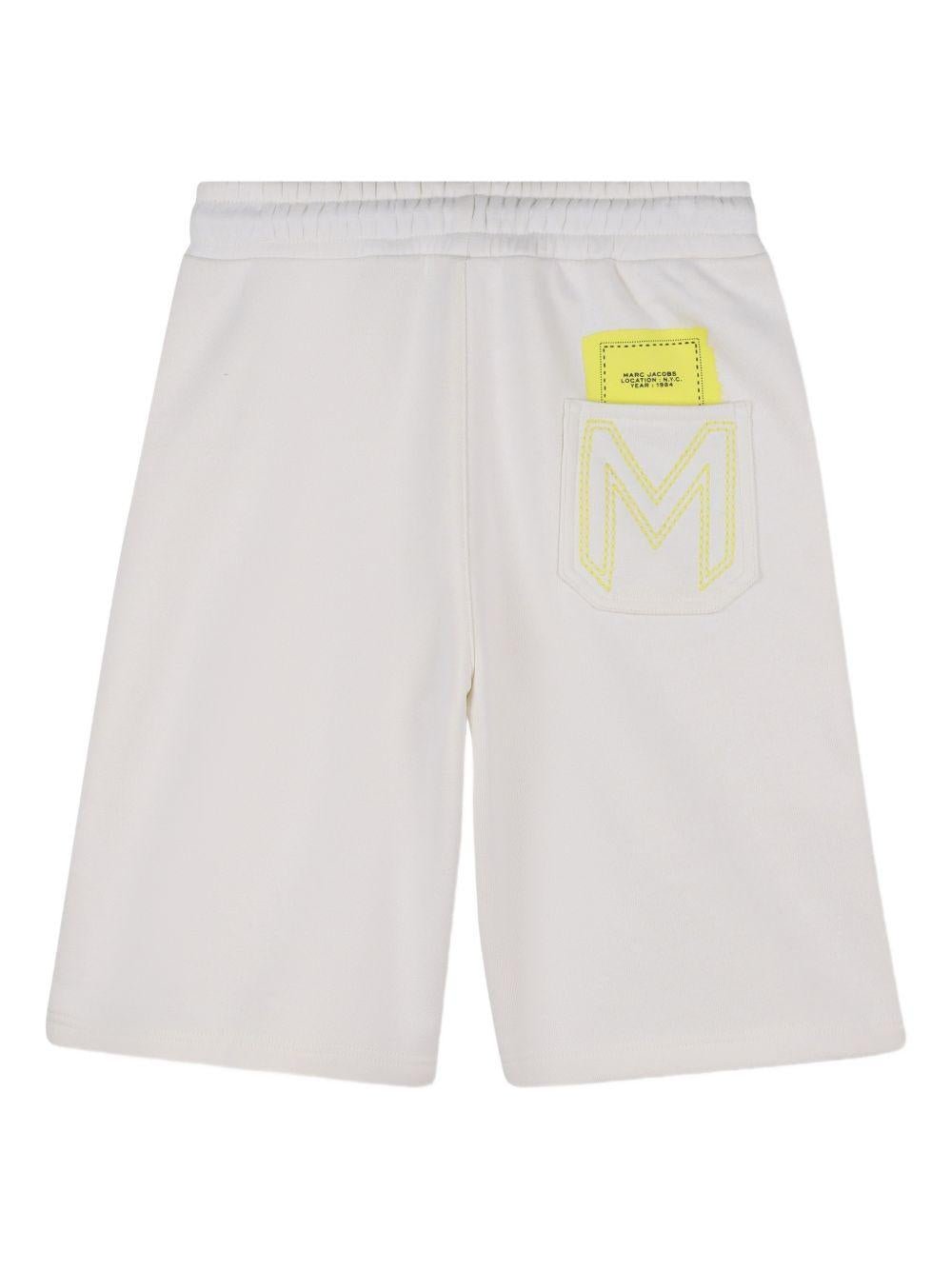 Shorts per bambino The Marc Jacobs Kids bianchi con toppa con logo posteriore - Rubino Kids