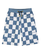 Shorts per bambino The Marc Jacobs Kids blu con motivo a quadri - Rubino Kids