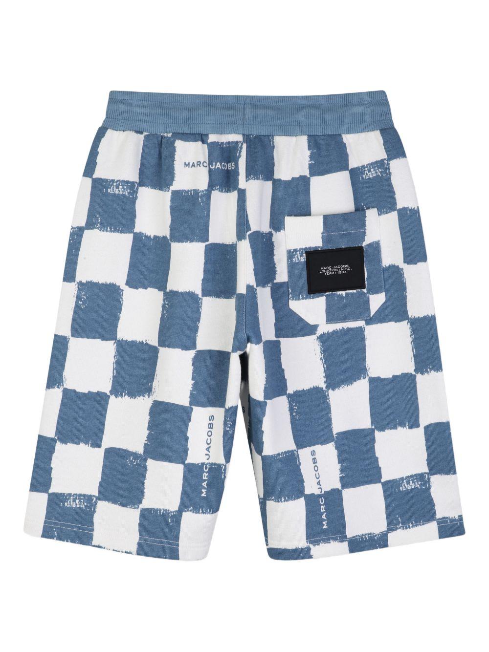 Shorts per bambino The Marc Jacobs Kids blu con motivo a quadri - Rubino Kids