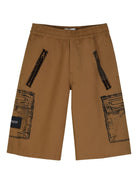 Shorts per bambino the Marc Jacobs Kids marrone con stampa trompe - l'oeil - Rubino Kids
