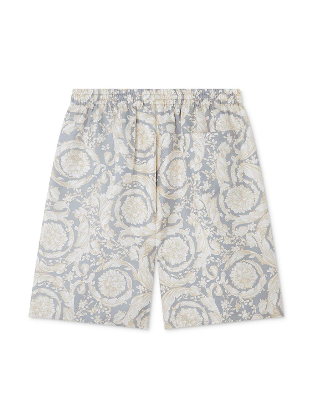 Shorts per bambino Versace Kids grigio con stampa barocca - Rubino Kids