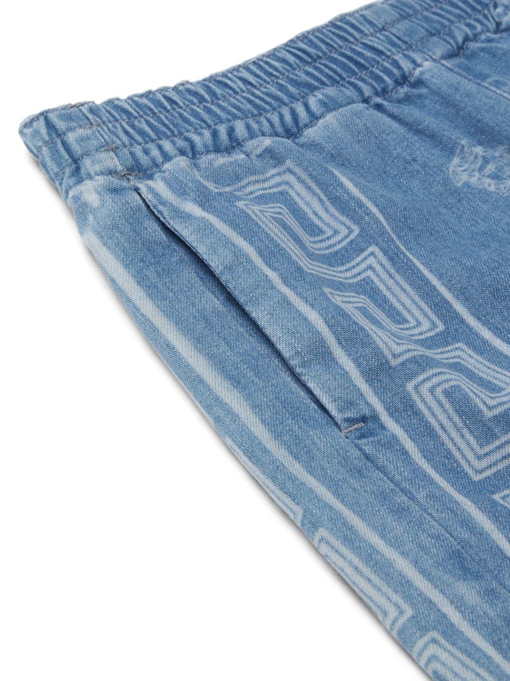 Shorts per bambino Versace Kids Medusa Bandana in denim con motivo testa di Medusa - Rubino Kids