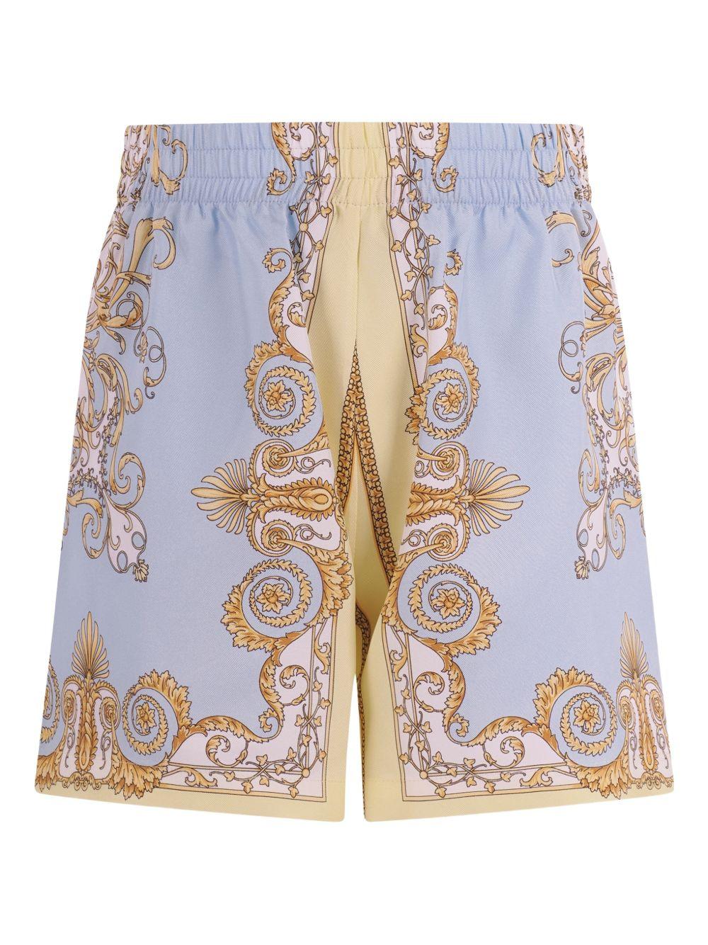 Shorts per bambino Versace Kids multicolore con elastico in vita - Rubino Kids