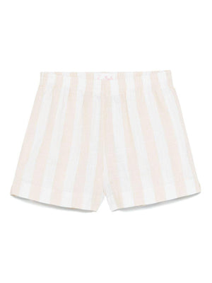 Shorts per donna MC2 Saint Barth Meave beige con motivo a righe