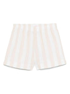 Shorts per donna MC2 Saint Barth Meave beige con motivo a righe - Rubino Kids