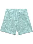 Shorts per donna Merci verde acquamarina in lamé - Rubino Kids
