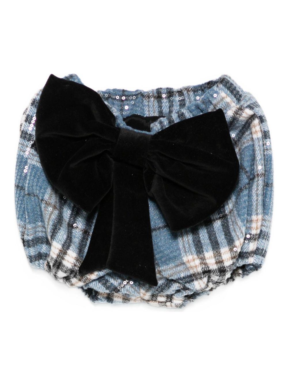 Shorts per neonata A'lapage azzurri con motivo a quadri - Rubino Kids