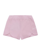 Shorts per neonata Balmain Kids rosa con logo sul davanti - Rubino Kids